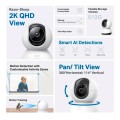 Camara videovigilancia Wifi Tapo TC72 / 2K QHD 2560x1440 Pixeles / Vision nocturna / Alarma luz y sonido /
