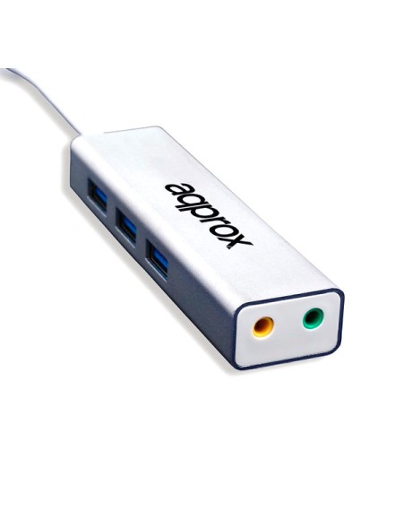 ÷ Tarjeta de sonido usb 5.1 approx appusb51hub + hub usb-a a 3xusb 3.0