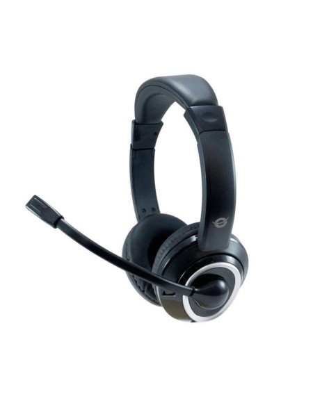 Auriculares con Microfono flexible Conceptronic Polona / Usb / VoIp / Negro POLONA01B