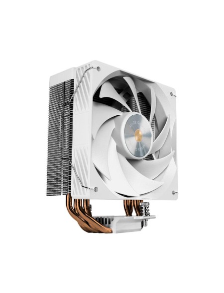 Ventilador CPU con disipador Mars Gaming MCPUX4 Blanco / 4 heatpipes cobre HCT / Fan 120mm / TDP 230W