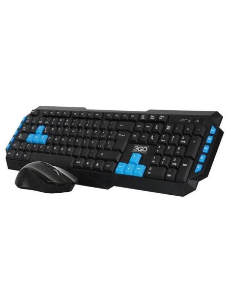 Combo Teclado + Raton Inalámbrico DRILE2 / 3Go / Negro / Multimedia / COMBODRILEW2 / Caja rota