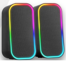 ÷ Altavoces 2.0 bluetooth mars gaming msom negro 20w dsp iluminacion rgb aux -in control volumen