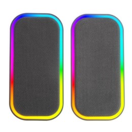 ÷ Altavoces 2.0 bluetooth mars gaming msom negro 20w dsp iluminacion rgb aux -in control volumen