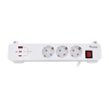 ÷ Regleta alimentacion equip 245556 con abrazadera 3 tomas schuko 2xusb-c 1xusb-a 20w blanco