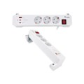 ÷ Regleta alimentacion equip 245556 con abrazadera 3 tomas schuko 2xusb-c 1xusb-a 20w blanco