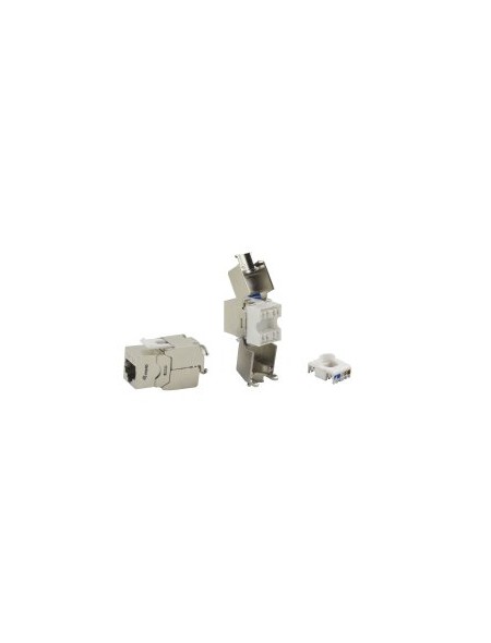÷ Kit 8 uds conector hembra rj45 utp cat6a tool free 769222