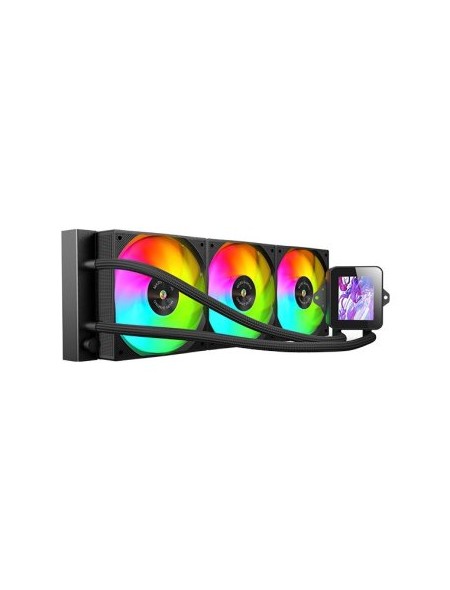 ÷ Sistema de refrigeracion liquida mars gaming mlvision360 negro 3x120mm argb tpd 500w pantalla lcd