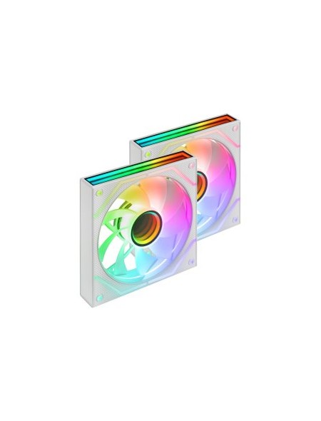 ÷ Kit 2xventilador interno argb mars gaming mf3dprox2rw blanco 120mm argb 360? pwm aspas invertidas