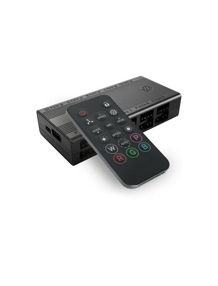 ÷ Hub ventilador interno mars gaming mfhub mando a distancia soporta 10 ventiladores pwm