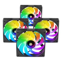÷ Kit 4xventilador interno argb mars gaming mf3dprokit negro 120mm argb hub rf remote