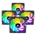 ÷ Kit 4xventilador interno argb mars gaming mf3dprokit negro 120mm argb hub rf remote