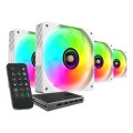 ÷ Kit 4xventilador interno argb mars gaming mf3dprokit blanco 120mm argb hub rf remote