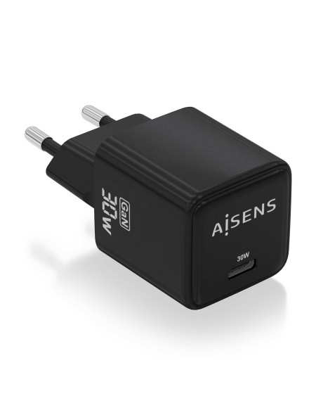 ÷ Aisens - cargador gan 30w, 1xusb-c pd3.0 qc4.0, negro