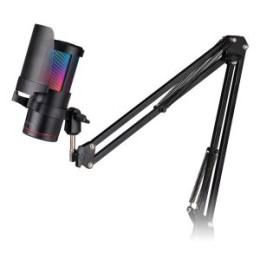 ÷ Micr?fono de estudio profesional mars gaming mmicsc adc 192khz 24bit brazo mecanico filtro pop argb 