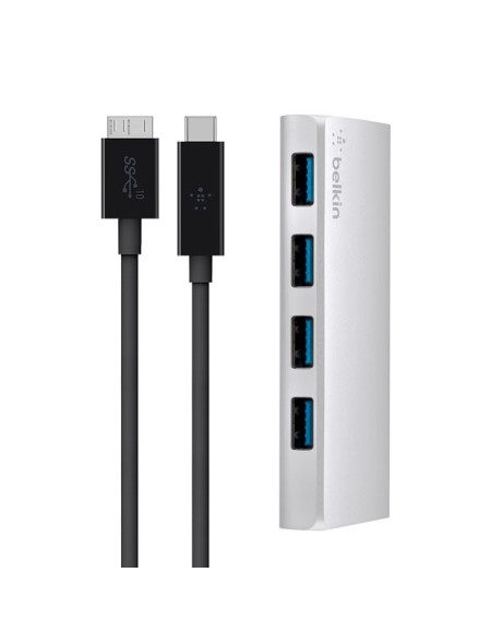 ÷ Hub usb-c belkin f4u088vf a 4xusb-a 3.0 5gps 900ma por puerto plata