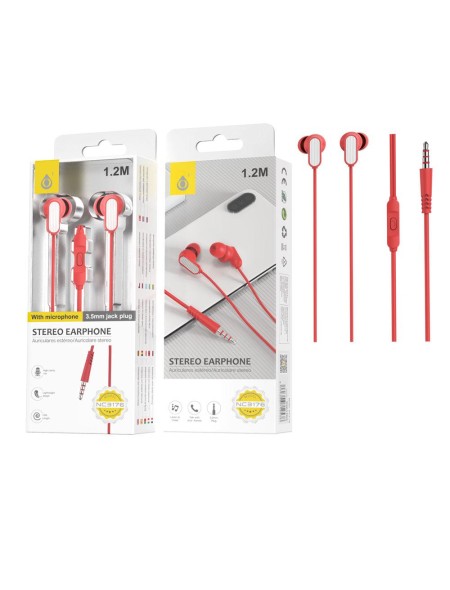 Auriculares con Microfono NC3176 / Jack 3.5mm / 1.2m / Rojo / One+ / 2301763
