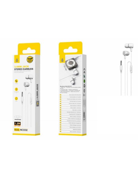 Auriculares con Microfono NC3332 / Jack 3.5mm / 1.2m / Blanco / One+ / 2303321