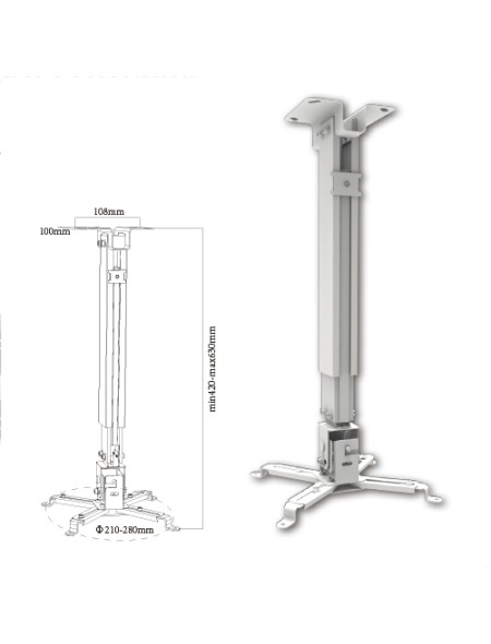 ÷ Soporte de proyector approx inclinable con regulador telescopico de altura vesa maximo 200x200 hasta