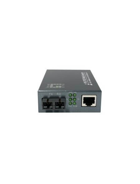 ÷ Conversor de medios gigabit levelone  rj45 a sc, poe pse monomodo 1310nm 20km gvt-2014
