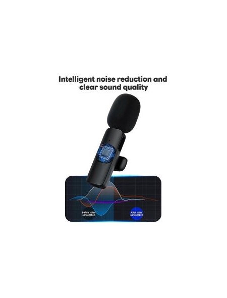 ÷ Microfono home tech dk-4652 smart wireless gadget lightning omnidireccional pinza negro