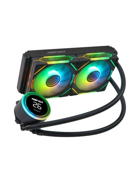 ÷ Sistema de refrigeracion liquida keep out xwc-240 pro argb intel y amd vent.  2x120mm display temp