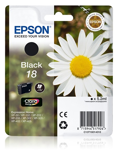 ÷ Tinta original epson t1801 negro c13t18014020 5.2ml