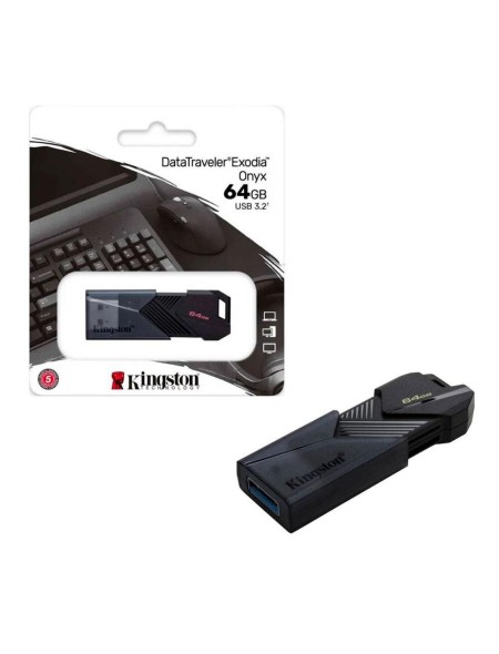 Pendrive Kingston Onyx 64Gb USB 3.2 Gen.1 / Negro / DTXON/64GB