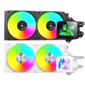 ÷ Sistema de refrigeracion liquida mars gaming mlvision240w blanco 2x120mm argb tpd 500w pantalla lcd 