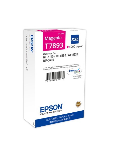 ÷ Tinta original epson t7893 xxl magenta c13t789340 34.2ml