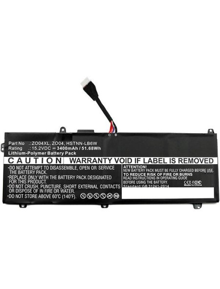 Batería compatible para portátil HP Zbook Studio G3 15.2V / 3400mAh / mbxhp-ba0109
