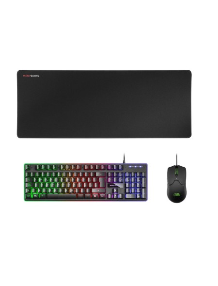 ÷ Teclado mouse y alfombrilla mars gaming mcpx black telcado hibrido h-mech mouse ultra ligero 10