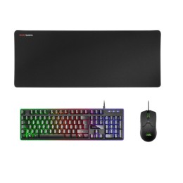 ÷ Teclado mouse y alfombrilla mars gaming mcpx black telcado hibrido h-mech mouse ultra ligero 10