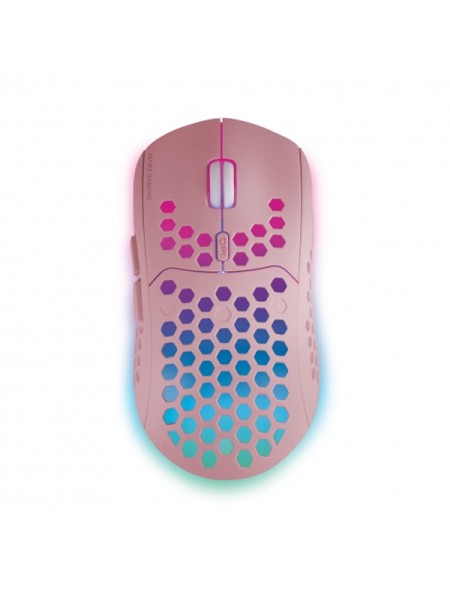 ÷ Mouse mars gaming wireless rgb mmw3 pink usb 2.4g bateria recargable 3200dpi ultraligero hive ilumin
