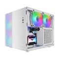 ÷ Caja microatx cube gaming mars gaming mc400 white frontal mesh dise?o cube 3xventiladores 120mm rgb 