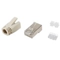 ÷ Kit 100 conectores rj45 equip categoria 6a 121182 apantallado con capuchon y guia