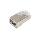÷ Kit 100 conectores rj45 equip categoria 6a 121182 apantallado con capuchon y guia