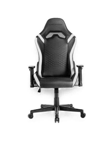 ÷ Silla gamer mars gaming mgcprobw negra con detalle blancos brazos regulables en altura reclinable 13