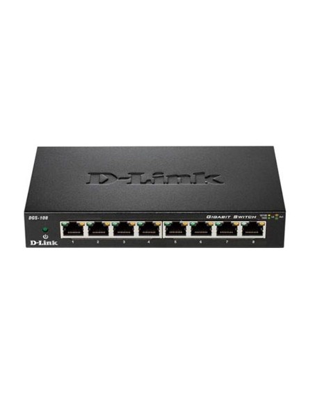 ÷ Switch no gestionable d-link dgs-108 8p giga carcasa metal sobremesa no rack                        