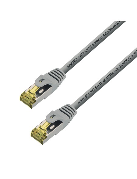 ÷ Aisens - cable de red latiguillo rj45 lszh cat.7 600 mhz s/ftp pimf awg26, gris, 5.0m