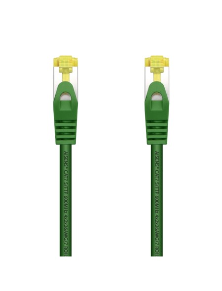 ÷ Aisens - cable de red latiguillo rj45 lszh cat.7 600 mhz s/ftp pimf awg26, verde, 25cm