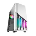 Caja Semitorre Atx Mars Gaming Mc-x2 Blanca / Lateral de cristal templado / Rgb / Usb 3.0