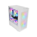 ÷ Caja microatx gaming mars gaming mcvortexw cristal templado frontal mesh gpu 273mm 1x3.5 2x2.5 blanc