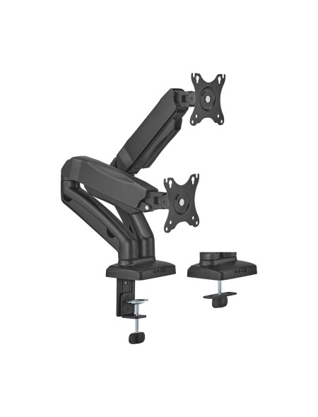 ÷ Aisens - soporte de mesa pro contrapeso giratorio e inclinable para monitor/tv 9kg (3 pivotes, 2 brazos) de 17-32, negro