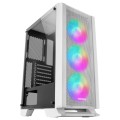 ÷ Caja atx semitorre gaming mars gaming mc-c white frontal metal-mesh con 3 ventiladores frgb ventana 