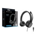÷ Headset conceptronic polona05b conexion usb-c microfono flexible control volumen reduccion de ruido