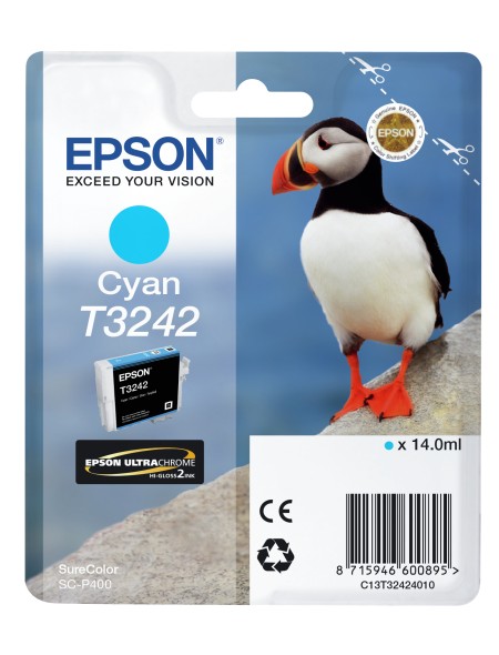 ÷ Tinta original epson t3242 cian c13t32424010 14ml