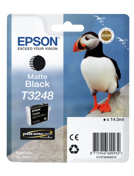 ÷ Tinta original epson t3248 negro mate c13t32484010 14ml