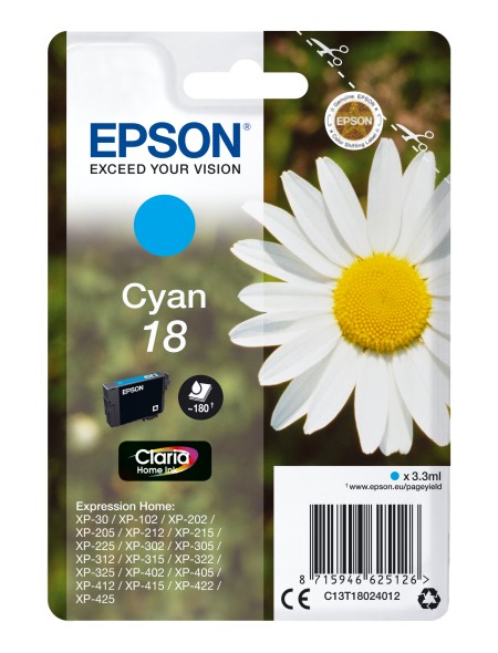 ÷ Tinta original epson t1802 cian c13t18024022 3.3ml - con alarma