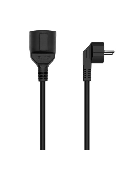 ÷ Aisens - cable alargador de alimentacion schuko, cee7/m-cee7/h, negro, 2.0m