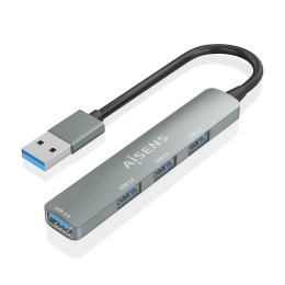 ÷ Aisens - hub usb 3.0 aluminio, 1xusb3.0 a/h+3xusb2.0 a/h, gris, 10cm
